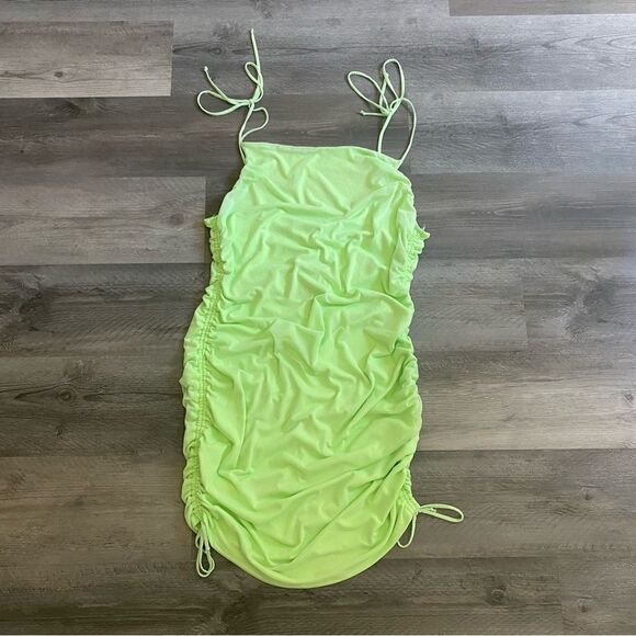 Fashion Nova Mesh Mini Dress NEW Neon Green Party 2X - Picture 5 of 12